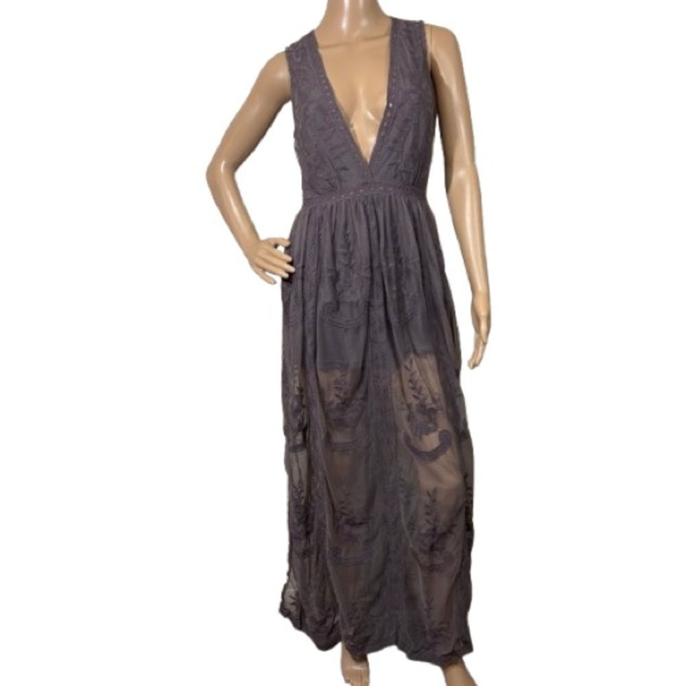 Wishlist Gray Romper with Lace Laxi Overlay Size S